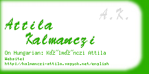 attila kalmanczi business card